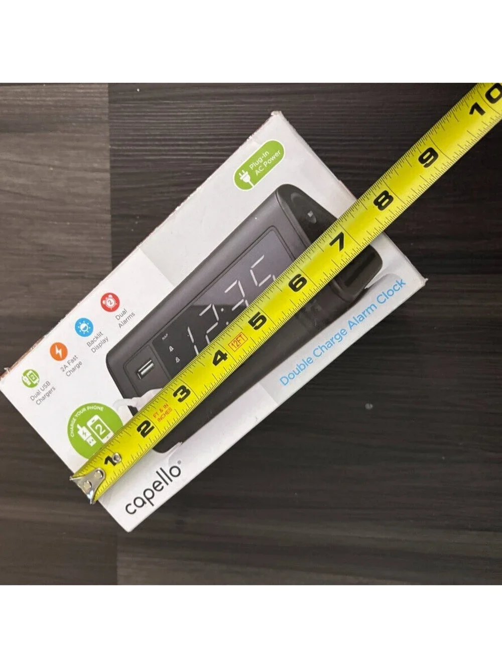 Capello Digital Dual Alarm Clock CA-20A USB Charge Out NEW NIB